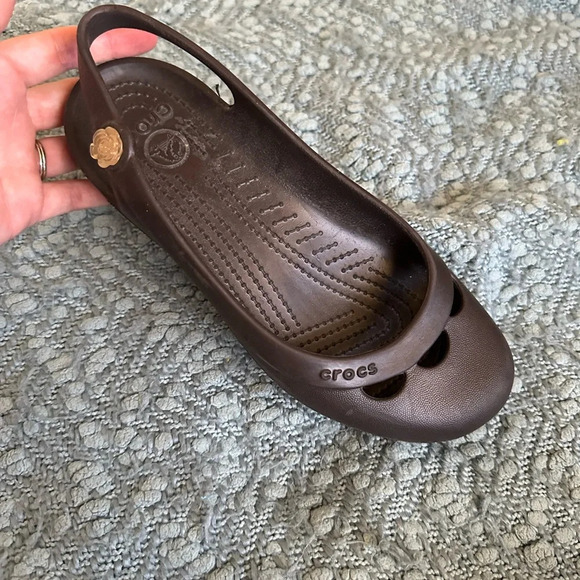 Crocs sling back ballet flat waterproof durable women’s size 8 brown casual - Picture 6 of 6